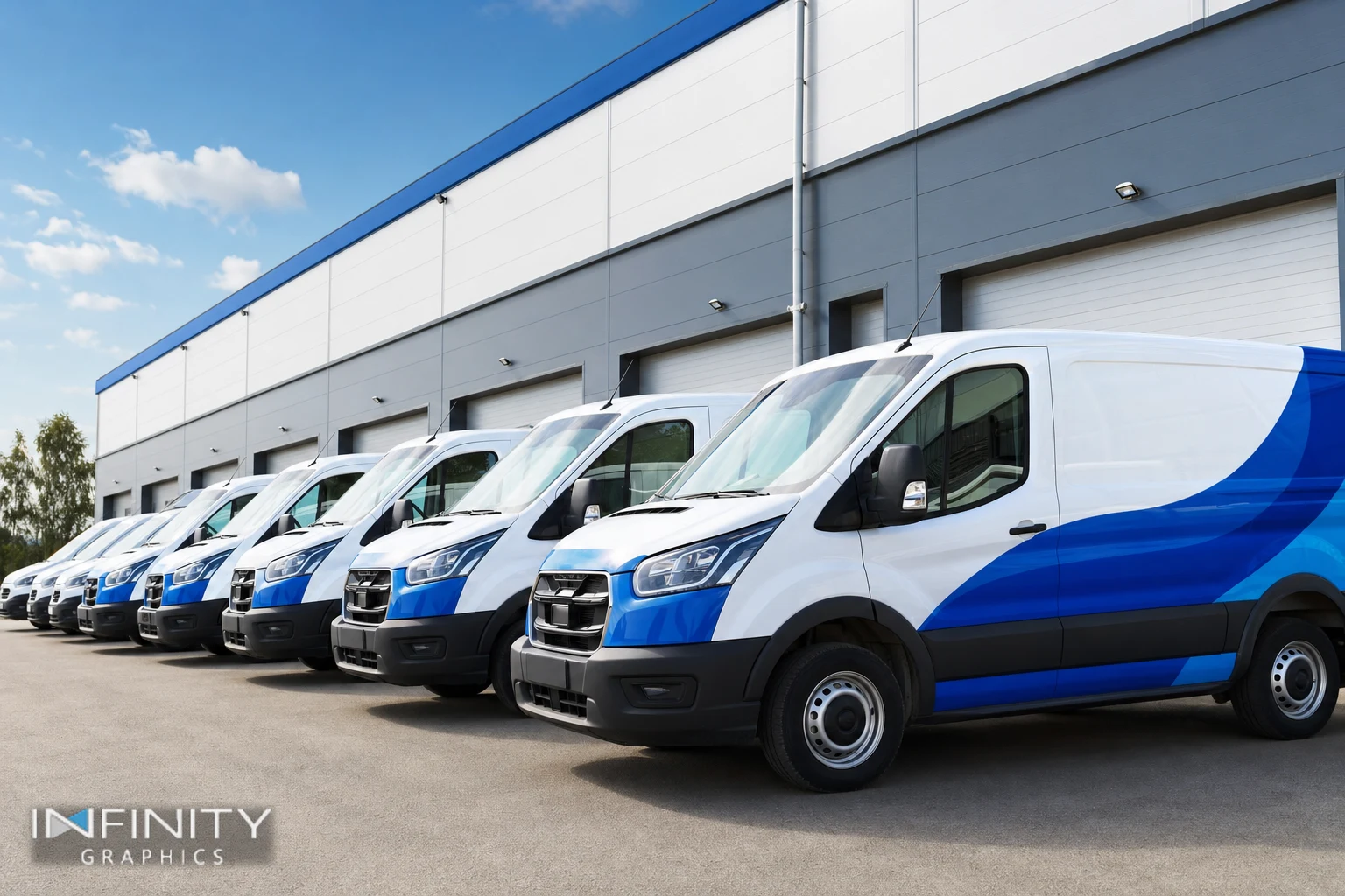 Flotta egysegesites - ceges autopark branding - Infinity Graphics