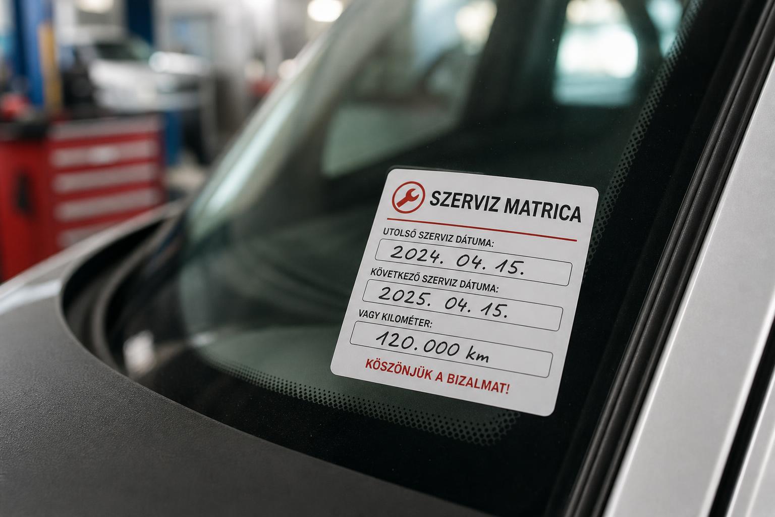 Szerviz matrica gépekre és autókra: következő szerviz dátuma, nyomon követés - Infinity Reklám