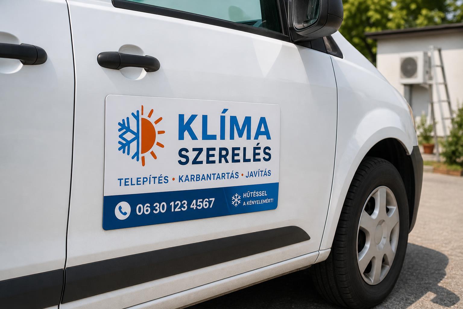 Autómágnes klímaszerelőknek: nyári szezon előtti mozgó hirdetés - Infinity Reklám